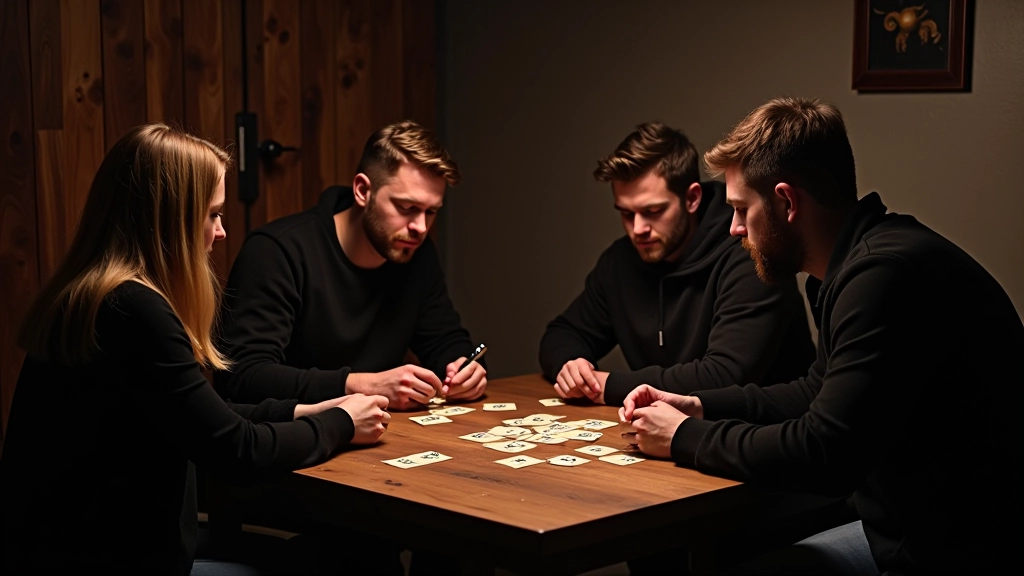 Group of friends solving puzzles in an escape room in central Riga